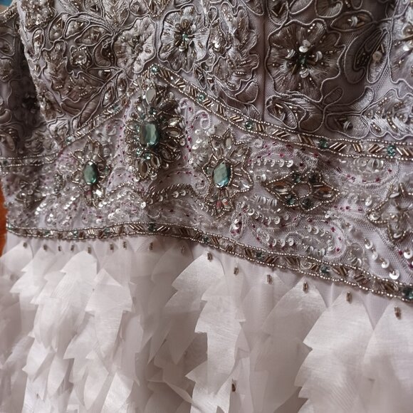 Sue Wong Beaded Gatsby Feather Dress size 14 - Picture 4 of 16